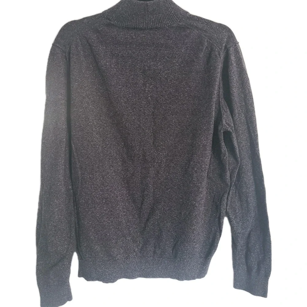 Express 100% Cotton 3 Button Mock Neck Sweater Size XL Charcoal‎ Gray Mens